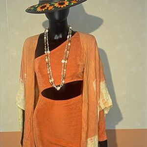 Orange Creamsicle Tie-Dye Beach Kimono